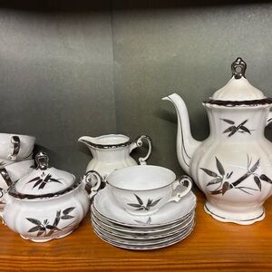 1032 Vintage/Antique Fine Seyei China Porcelain Bamboo Garden Tea Set